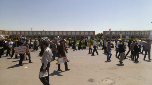 Manifestación con motivo del International Quds Day, en Isfahán.